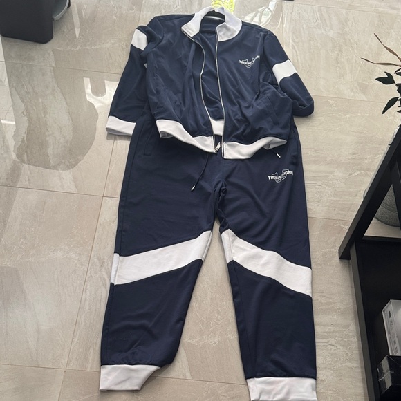 Full TRACK SUIT True Religion Navy with White Logo - Picture 1 of 7